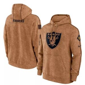 Men's Nike Brown Las Vegas Raiders 2023 Salute To Service Club Pullover Hoodie